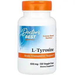 Тирозин Doctor's Best L-Tyrosine 500 мг 120 капсул