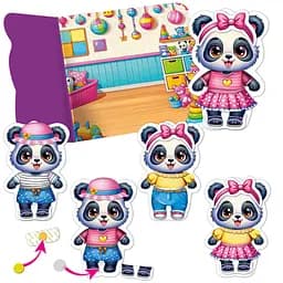 Гра розвиваюча з липучками "Пандочка" Vladi Toys VT1320-05, 9 елементів одягу - мініатюра 2