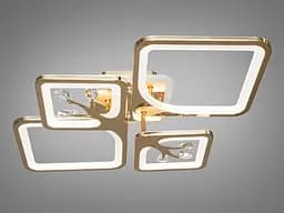 Стельова LED-люстра Diasha 8157/2+2G 83W, 68x49x12 см, 3 кольори світла, золото - мініатюра 4