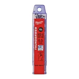 Свердло по металу THUNDERWEB HSS-G MILWAUKEE DIN338, діаметр 6,5x101х63мм, (10шт), пластикова коробка