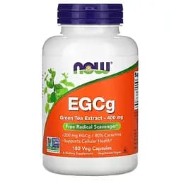 Натуральна добавка NOW EGCg Green Tea Extract 400 mg, 180 вегакапсул