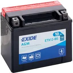 Акумулятор Мото Exide ET12-BS AGM 10Ah (+/-) 150EN 150х87х130 мм 
