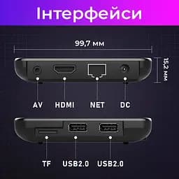 H96 MAX W2 2/16Gb Amlogic S905W2 Android 11.0 Smart TV Box, Смарт ТВ 4K HDR приставка налаштування Android TV у подарунок, YouTube та фільми без реклами - мініатюра 7