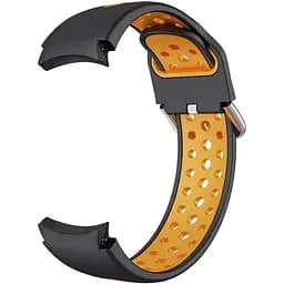 Ремінець для Samsung Galaxy Watch 4 40mm - чорно-жовтий ширина кріплення 20мм силікон Watchbands Galaxy Uniq (W40-5WB51608137)