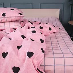 Простирадло MirSon Ranforce Elite Hearts&Grid 180x220 см (2200011633305)