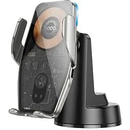 Тримач з бездротовою зарядкою HOCO HW27 Traveler infrared RGB wireless car holder (center console) 15W