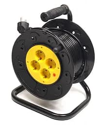 Удлинитель на катушке PowerPlant 15 м, 3x1.5мм2, 10А, 4 розетки (JY-2002/15)