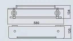 Полиця з тримачем для рушників Gappo G1807-4, 580x120 мм, хром, Хром - мініатюра 7
