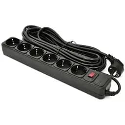 Мережевий фільтр живлення Patron 10 m3*1mm2 (SP-10610) 6 розеток BLACK (EXT-PN-SP-10610)