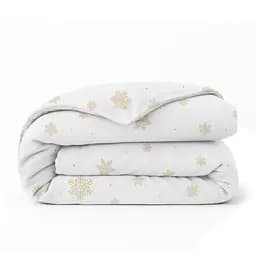 Дитяча постільна білизна фланель Cosas SNOWFLAKES GOLD CS2 110х140см (Flannel_SnowflakesGold_El80-12Caramel_140) - мініатюра 3