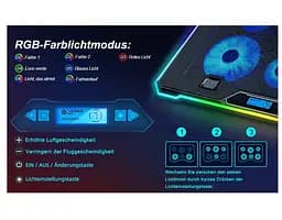 Охолоджувальна підставка для ноутбука 15-17.3 дюйми Ice Coorel K15 RGB - мініатюра 2