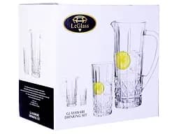 Набір для напоїв LeGlass: глечик, 1 л + склянки по 250 мл, 7 предметів (600-005) - мініатюра 2