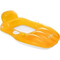 Надувний матрац - крісло з ручками та підсклянником Intex Помаранчевий (56805)