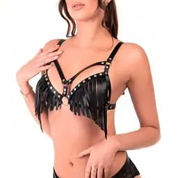 Шкіряний ліф Angels Passion One size Чорний K000872