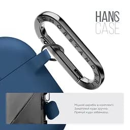 Силіконовий чохол для навушників Apple AirPods Pro 2 2022, Hang Case, синій, ультратонкий захисний кейс товщиною 2 мм, захист від подряпин, пилу та ударів, компактний, з карабіном для кріплення, ArmorStandart (ARM68598) - мініатюра 4