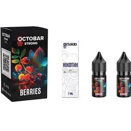 Набор компонентов для самозамеса солевой жидкости Octobar Strong Berries 10 мл 0-50 мг Голубика и земляника (12413)