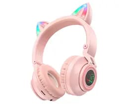 Наушники Bluetooth Главные Borofone BO18 CAT Ear розовый