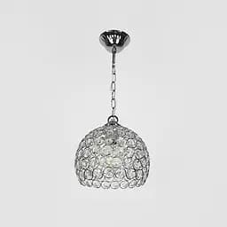 Хромований підвісний світильник із декоративним кришталем Ø 20 см | Line F | Арт. 402/1M CH