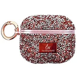 TPU чохол Bling World Rock Diamond для навушників AirPods Pro / Airpods Pro 2 Rose Gold