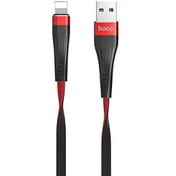 USB Cable Hoco U39 Slender Lightning Black/Red 1.2m