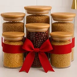 Набір банок для сипучих та круп 6+1