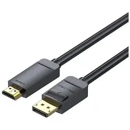 Кабель мультимедийный DisplayPort M to HDMI M 1.5m 4K black Vention (HAGBG)