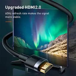 Кабель Baseus 4khdmi Male To 4khdmi Male Cafule 3 м HDMI2.0 (CADKLF-G01) - мініатюра 3