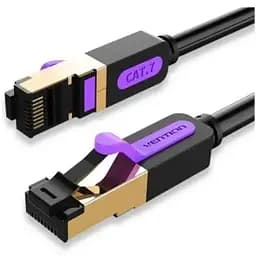 Патч-корд 1м, S/FTP cat 7 RJ-45 black Vention (ICDBF)