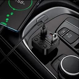 FM трансмітер автомобільний Hoco E87 Delta Bluetooth 5.4, 35W, USB C 20W PD QC AFC, USB A 5V 3A, USB A 5V 0.5A - мініатюра 5
