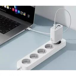 Зарядний пристрій XO CE23 quadruple GaN Nitride USB-A/3USB-C 65W White - мініатюра 4