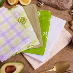 Набір вафельних рушників MirSon №619 Green leaves 50х30 см 6 шт. (2200006737285) - мініатюра 4