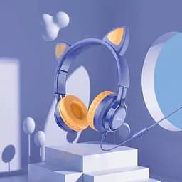 Навушники Hoco Cat ear headphones with mic W36 блакитні - мініатюра 4