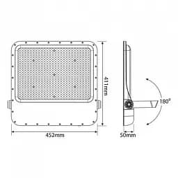 LED прожектор VIDEX PREMIUM F2 400W 5000K 220V - мініатюра 7