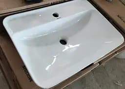 Умивальник накладний Mixxus Premium Bevel-0203 600x405x120 мм з отвором під змішувач MP6513, Білий - мініатюра 6