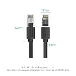 Патч-корд 8м, S/FTP cat 8 RJ-45 black Vention (IKKBK) - мініатюра 10