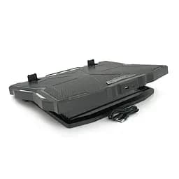 Підставка під ноутбук IceCoorel K12, 10-17", 15 * 60mm 2500±10% RPM, корпус пластик + алюміній, TYPE-C + USB, 400x305x39mm, Black, Box, Q10 - мініатюра 4