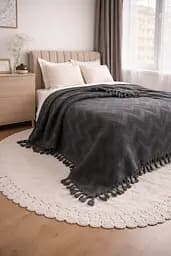 Плед-покрывало Cotton TURComFor хлопок темно-серый евро 200х230 см. TC303375972