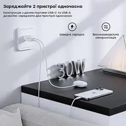 Мережевий зарядний пристрій Choetech USB-A/USB-C PD5012-EU-WH - мініатюра 7