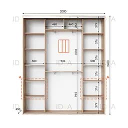Шафа-купе Idea серія 3 200 x 45 x 240 см Дуб сонома - мініатюра 2