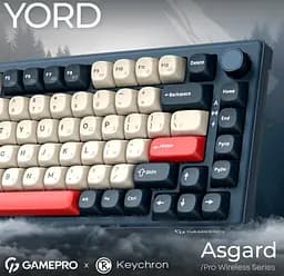 Клавиатура игровая механическая GamePro MK-266-BL Asgard Yord Keychron Super Red Switch Bluetooth 5.2/2.4 ГГц/USB Blue - мініатюра 4