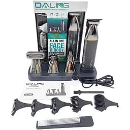 Акумуляторна машинка Daling DL-1806 9 в 1 чоловічий триммер для бороди носа і волосся LED-дисплей 5Вт Сірий