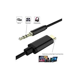 Кабель мультимедійний USB-C to 3.5mm M 1.0m black XoKo (AUX-002-BK) - мініатюра 4