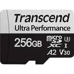 Карта памяти Transcend 256GB microSDXC C10 UHS-I U3 A2 R160/W125MB/s + SD (TS256GUSD340S)