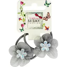 Резинки для волос Lukky Цветочки 2 шт. светло-серые (T18532_цветочки светло-серые)