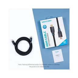 Кабель мультимедійний HDMI M to HDMI M 2.0m 8K cotton braided black Vention (AAUBH) - мініатюра 7