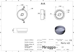 Умивальник Miraggio Marta 420 matt 0000730, Білий матовий - мініатюра 5