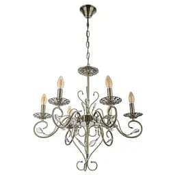 Люстра свеча Brille подвесная хрустальная E14 AB (BCL-732S/6)