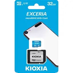 Карта пам'яті Kioxia MicroSDHC 32GB UHS-I Class 10 Exceria R100MB/s + SD-адаптер (LMEX1L032GG2) - мініатюра 2