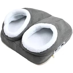 Электрогрелка для ног Foot Warmer, массажные тапочки с подогревом и вибромассажем 220В, серые