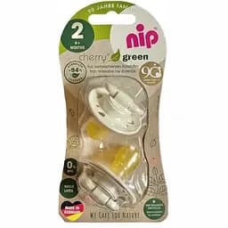 Пустышка Nip Вишенка Зеленая серия, 6+, круглая, 2 шт., коричневый с бежевым (38734-51)